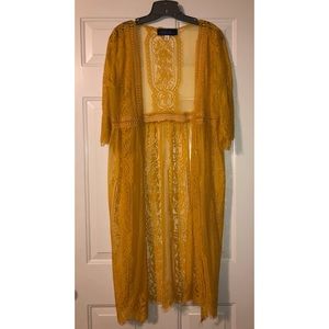 Yellow lace kimono